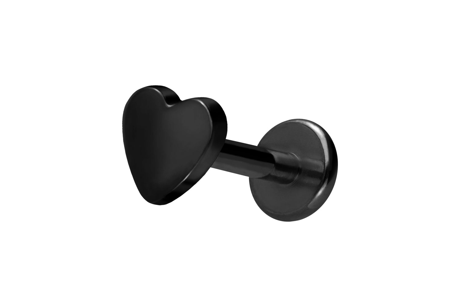 Titan Labret Piercing mit Innengewinde HERZ